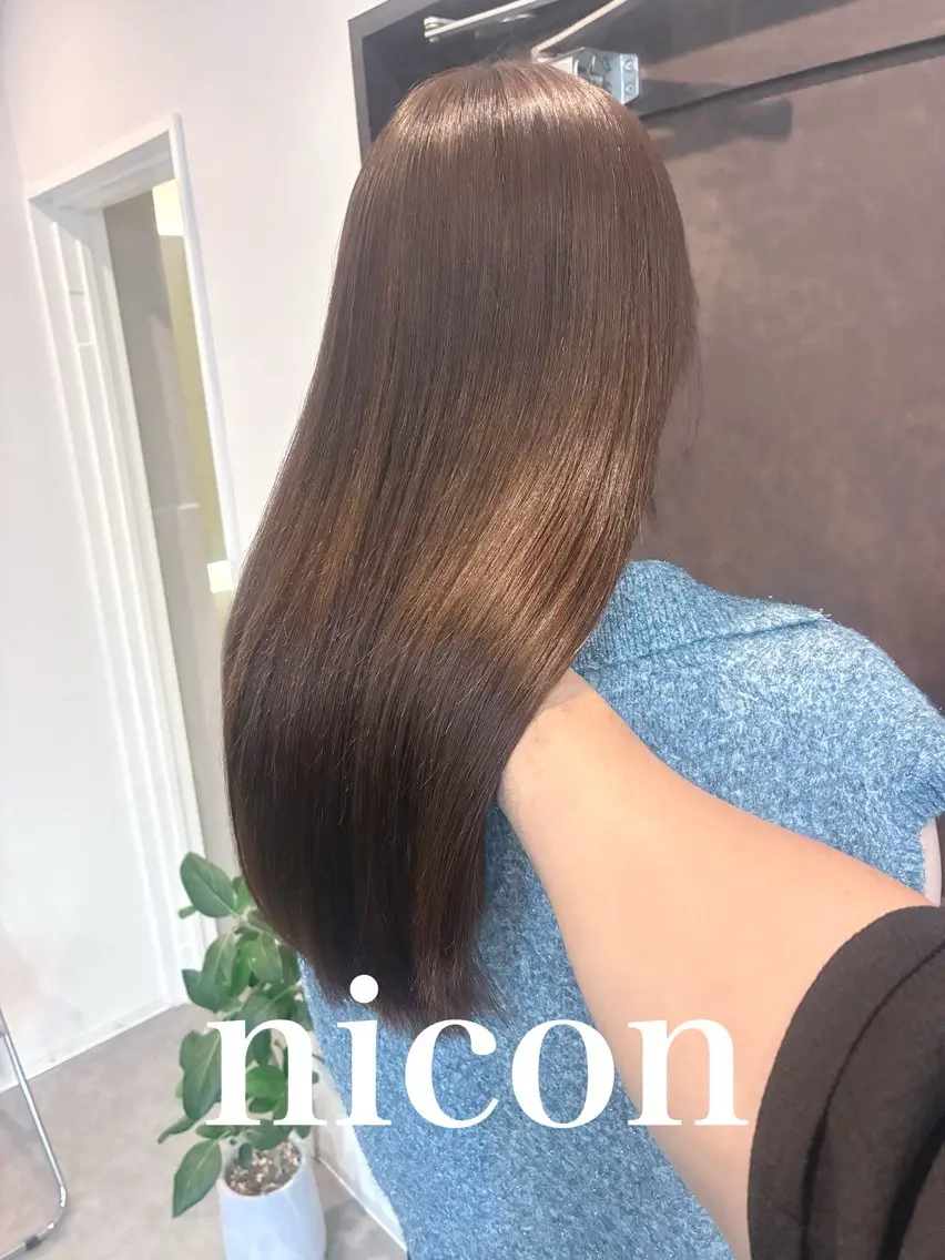 ロング カット 縮毛矯正 トリートメント 髪質改善カラー 縮毛矯正のヘアスタイル