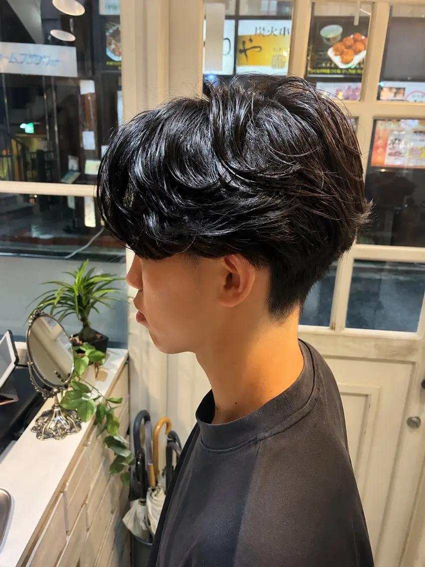 メンズカット+フェザーパーマの写真