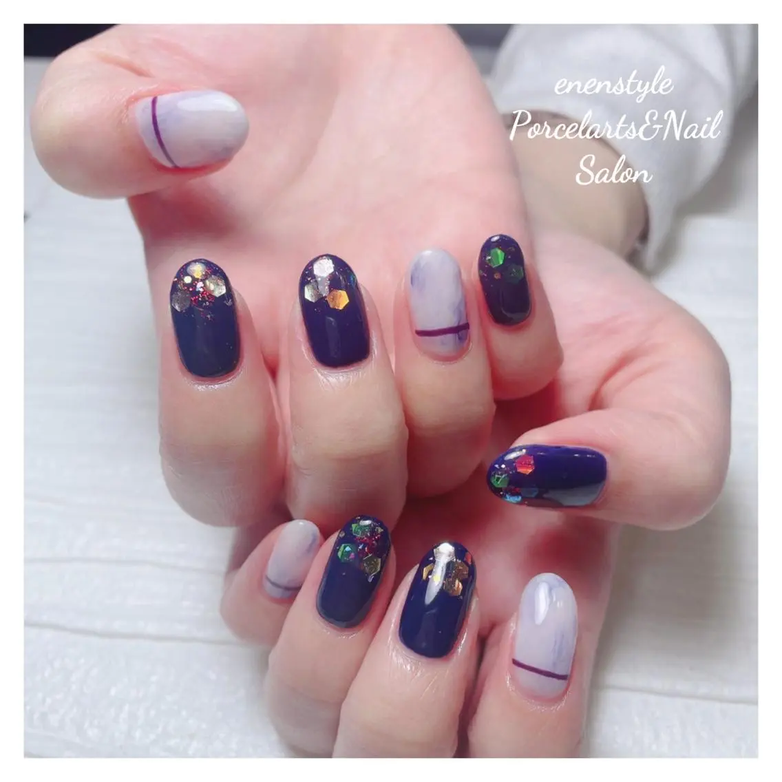 ミディアム ネイル 🐾enen style 🐾のネイルデザイン