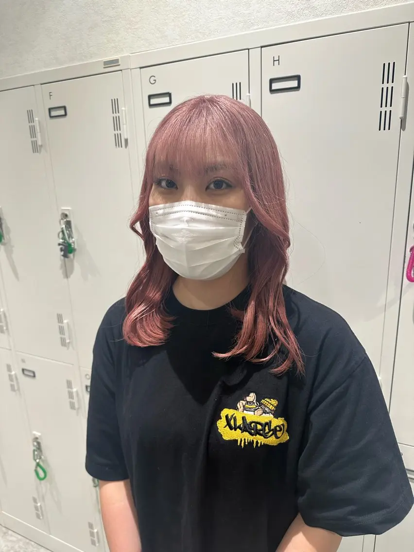 セミロング カラー ベージュカラー ブリーチ ケアブリーチ ダブルカラー ハイトーンカラー シールエクステ/ ブリーチカラーのヘアスタイル