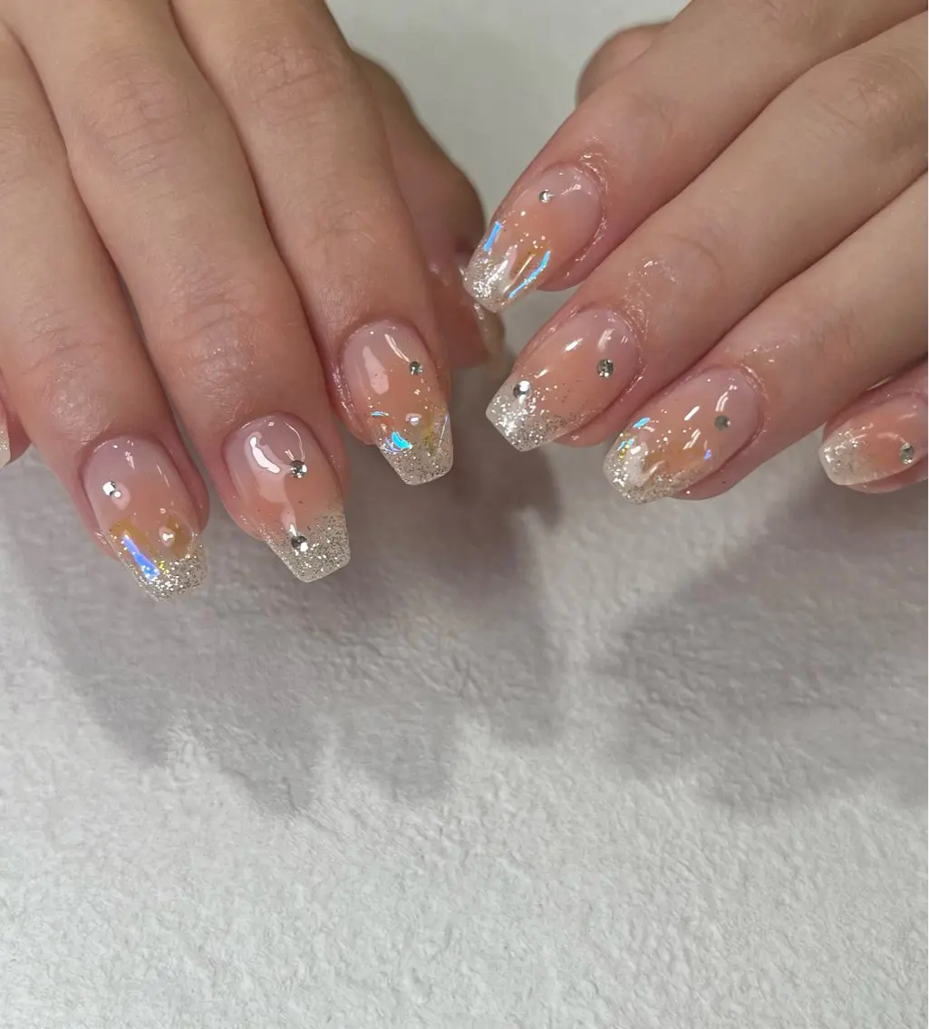 ネイル チークネイル クリアネイル グラデーション 氷ネイル・うるうるネイル キラキラネイル ハンドネイル フットネイル Para Sol nail Maoのネイルデザイン