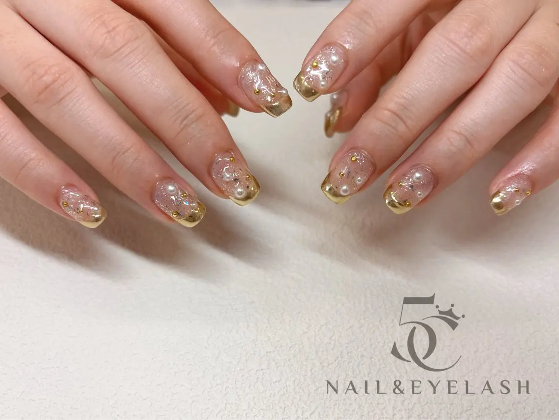 ネイル フレンチネイル キラキラネイル ミラーネイル 5C NAIL 5C NAILのネイルデザイン