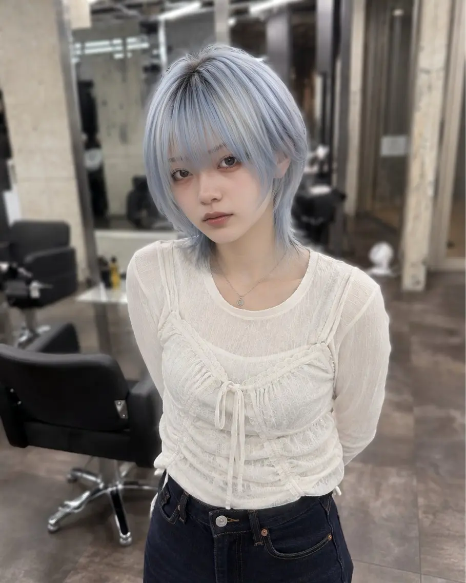ミディアム ミディアムパーマ 縮毛矯正 ウルフカット カット ヘアカラー トリートメント RYOTA /GARTE髪質改善のヘアスタイル