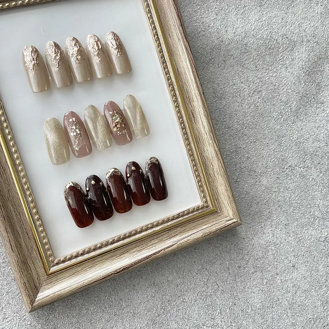 ネイル アートネイル ブラウン フットネイル フレンチネイル ジェルネイル Nail Salon ECLAREのネイルデザイン