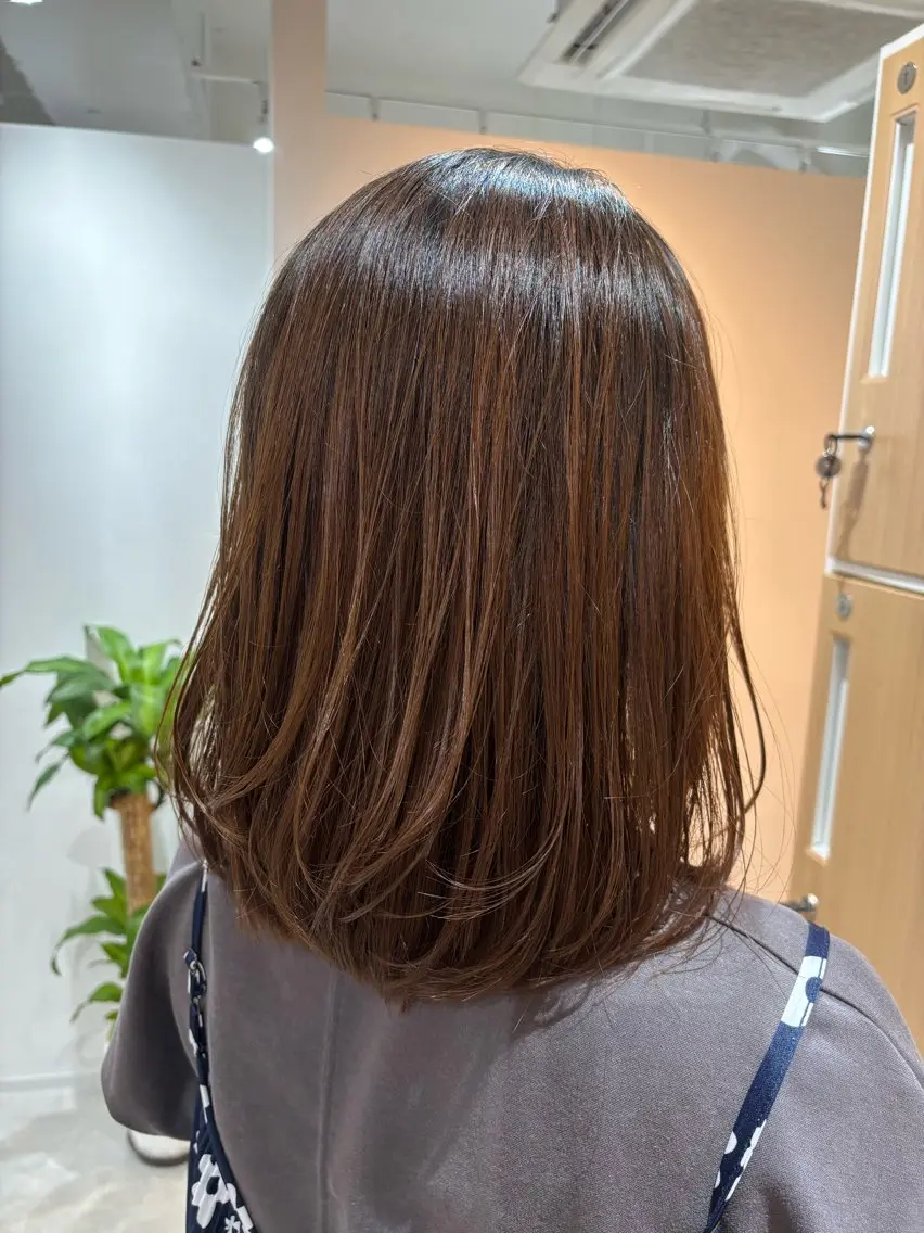 セミロング カラー パーマ レイヤーカット 🤍美髪縮毛/髪質 改善/池上夏凜🤍のヘアスタイル