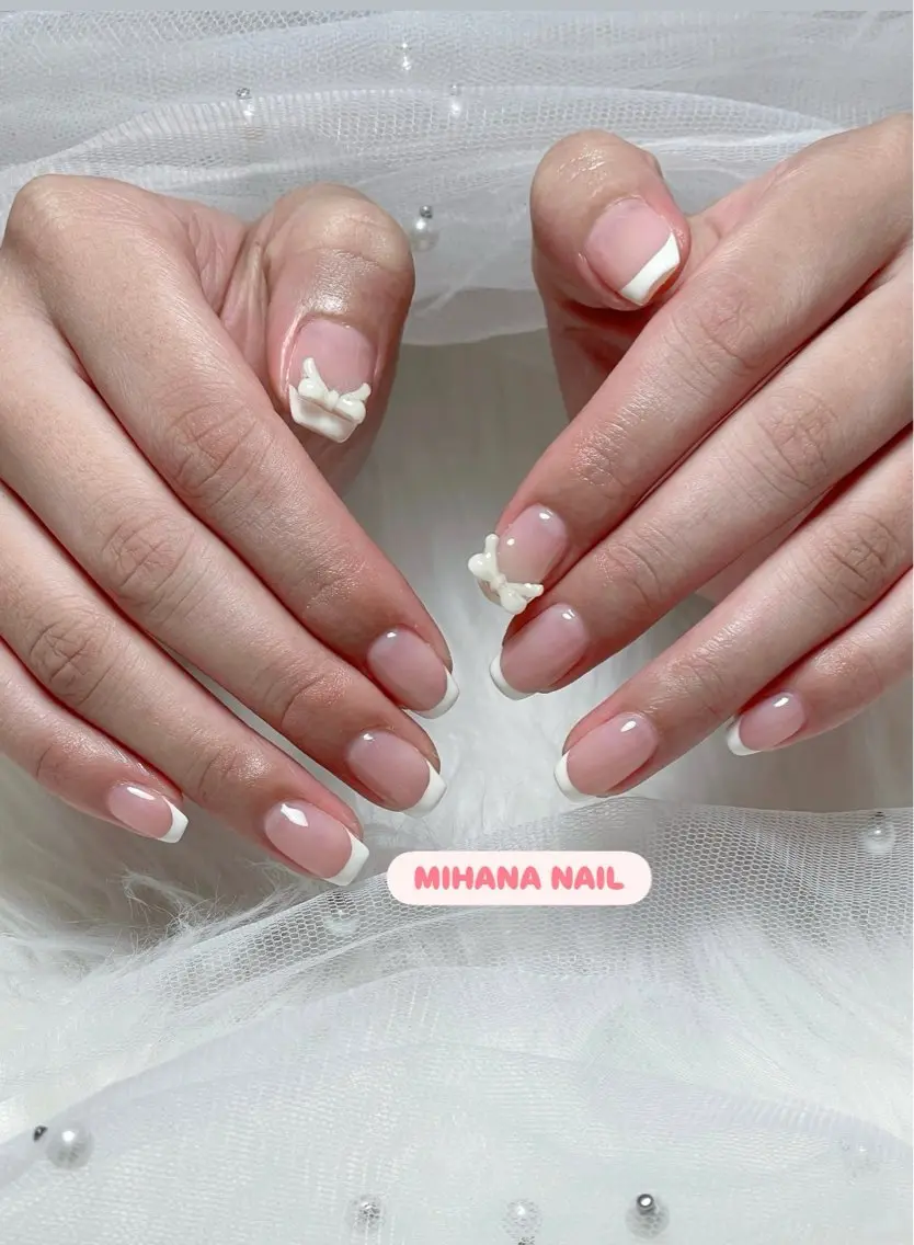 ネイル 長さ出し フレンチネイル グラデーション 卒業式 マグネットネイル ハンドネイル MIHANA NAILのネイルデザイン