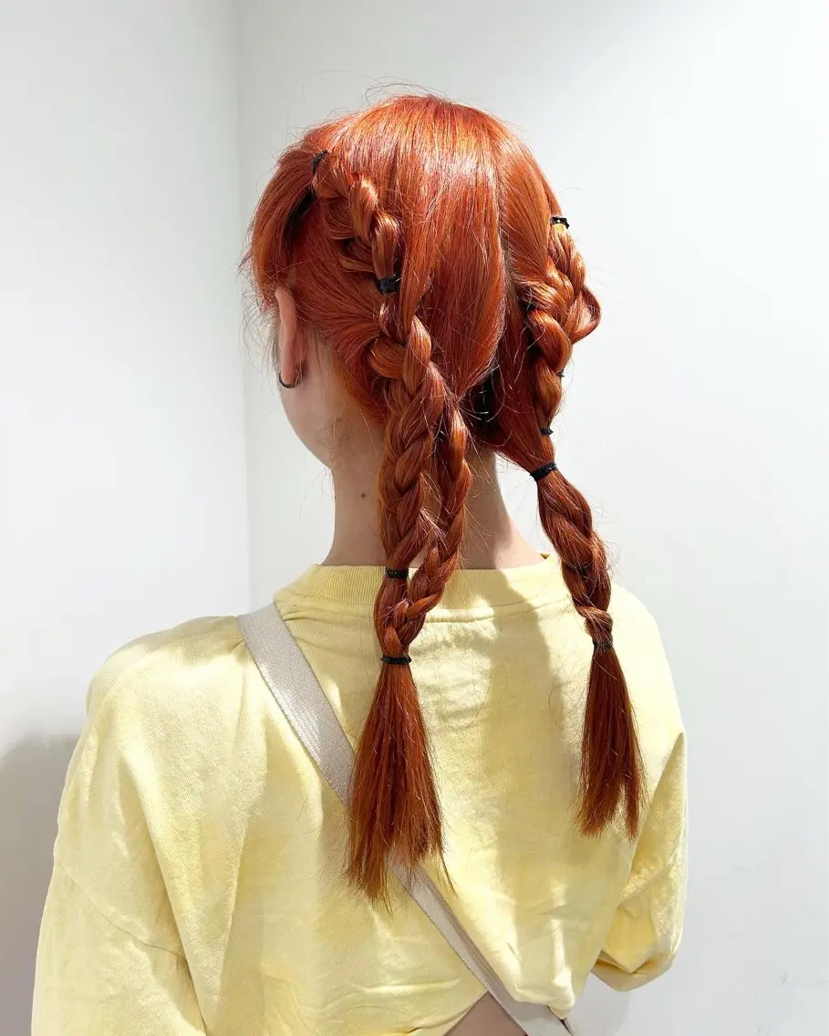セミロング カラー オレンジ カット ヘアカラー トリートメント スキバサミを使わない カット🌼唯🌼のヘアスタイル