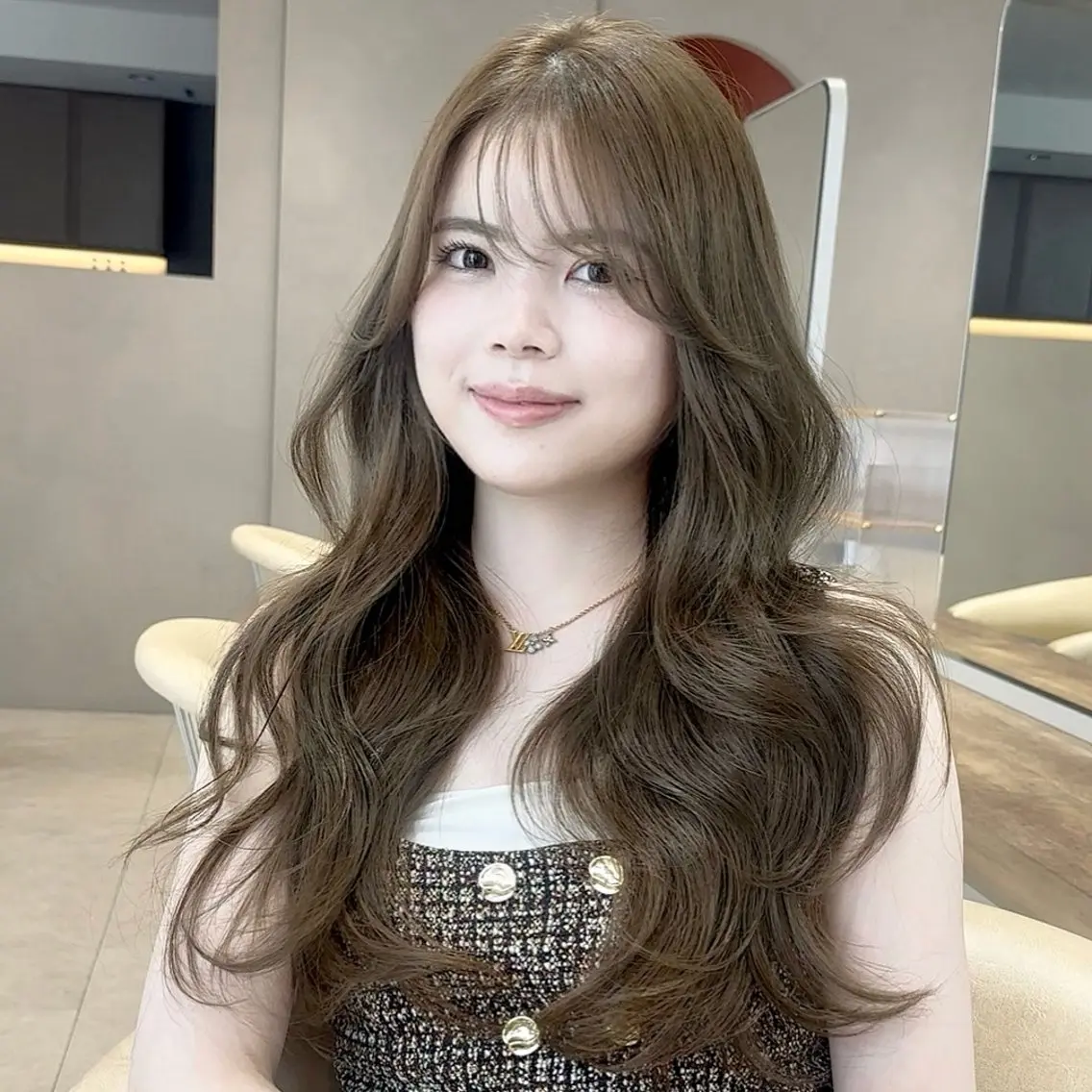 ロング レイヤーカット カット ヘアカラー トリートメント 大野 海輔のヘアスタイル
