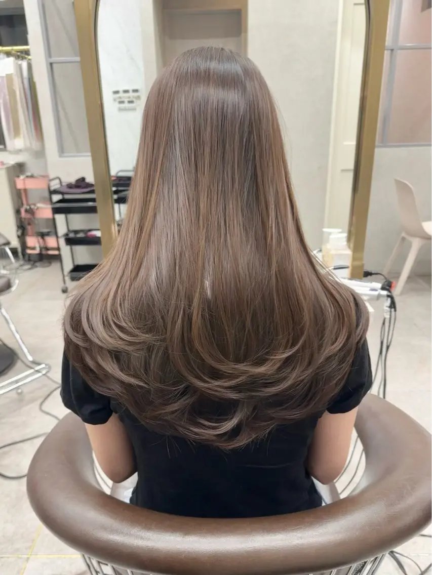 セミロング カラー ヘアアレンジ カット ヘアカラー トリートメント 天神/ダブルカラー/ 韓国ヘア/yuutoのヘアスタイル
