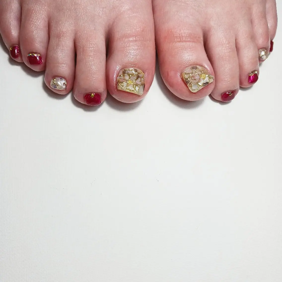 ネイル ボルドー ジェルネイル 持ち込み ショートネイル フットネイル owlnail /持込みデザイン専門のネイルデザイン
