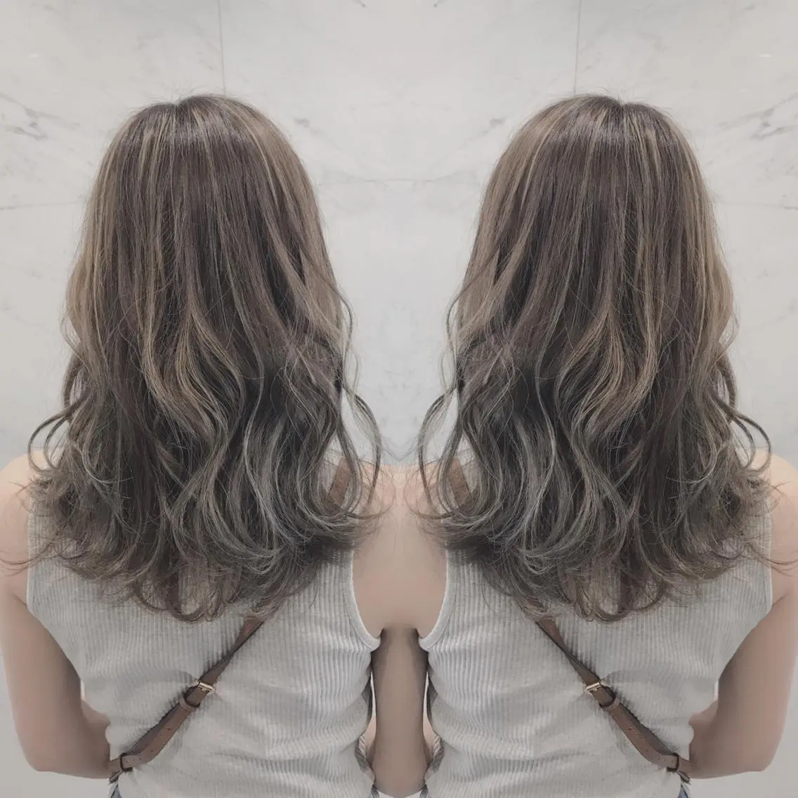 セミロング ヘアカラー 重政 和樹のヘアスタイル