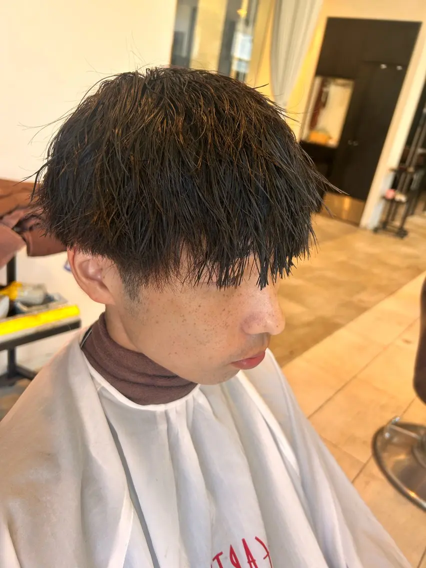 ショート パーマ メンズ マッシュ メンズパーマ メンズツイストパーマ ツイストパーマ カット パーマ 🍁メンズ特化美容師 /関根玲空🍁のヘアスタイル