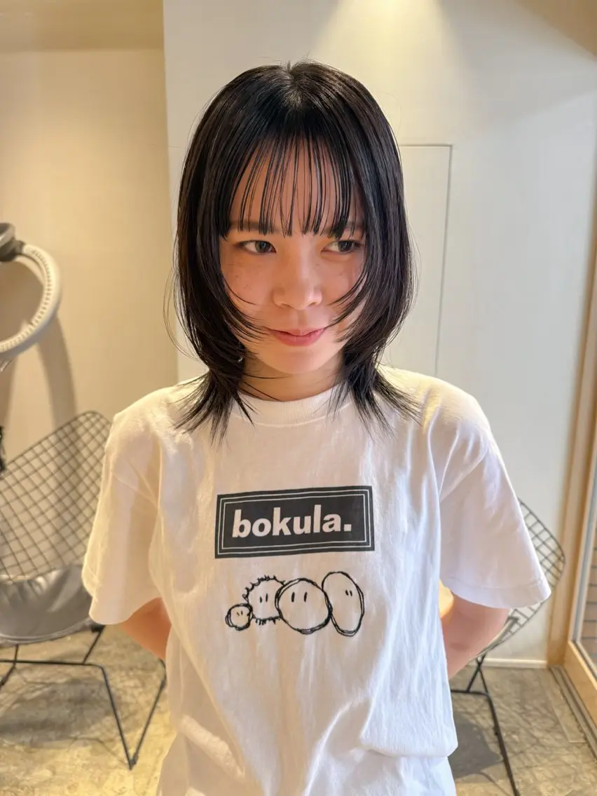 ミディアム カット ヘアカラー ANY mikuのヘアスタイル