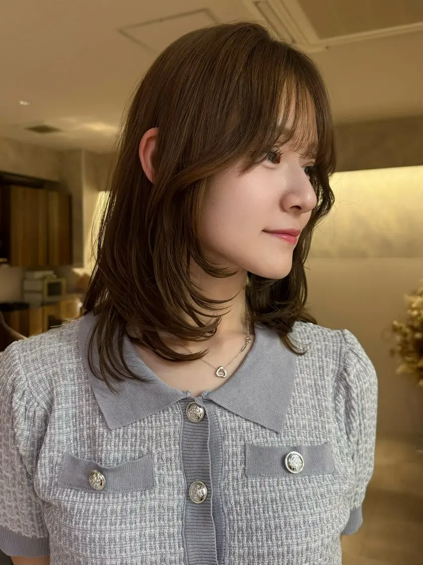 ミディアム カラー カット ヘアカラー Wカラーレイヤー🎀 着付けセットのヘアスタイル