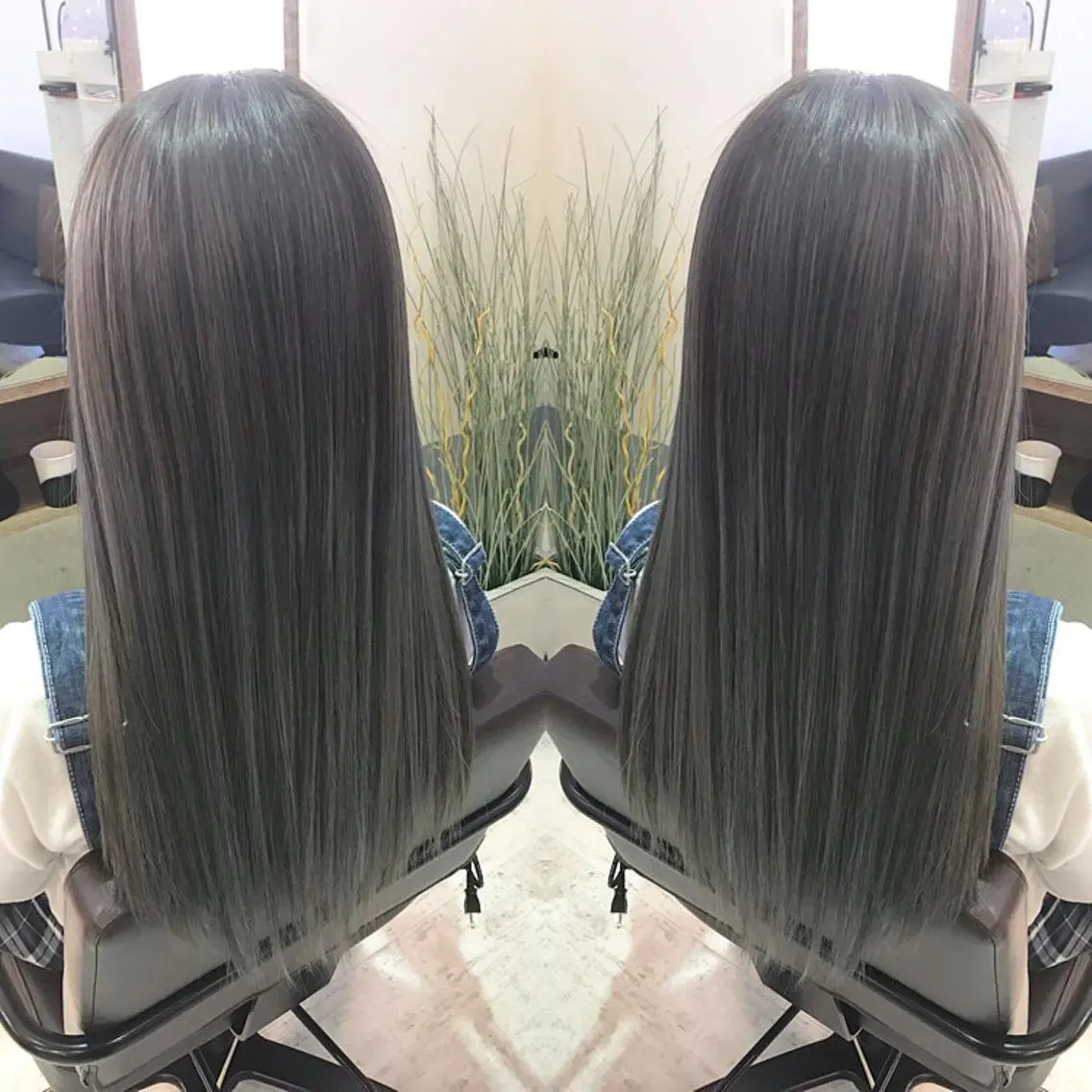 セミロング ロング カラー グレージュ ハイライトカラー ハイライト 青木 茂樹⭐️ 透明感カラーのヘアスタイル