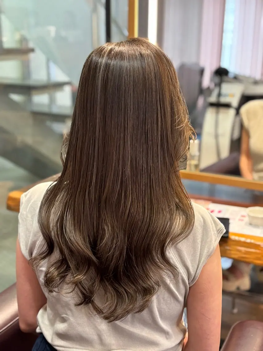 ロング ヘアカラー トリートメント 大人カラー✳︎ボブ 横関由美のヘアスタイル