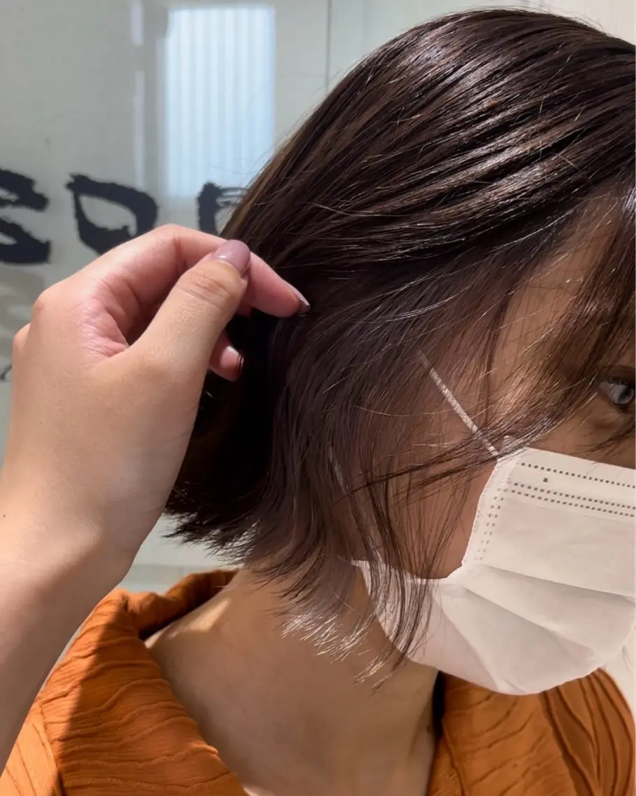 ショート カラー ヘアカラー トリートメント yui🥀/ボブ /ブリーチなしカラーのヘアスタイル