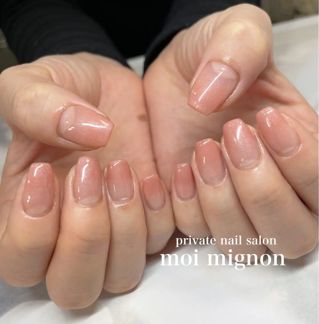 ネイル グラデーション シンプルネイル スクエアネイル ハンドネイル nailist Aki♡のネイルデザイン