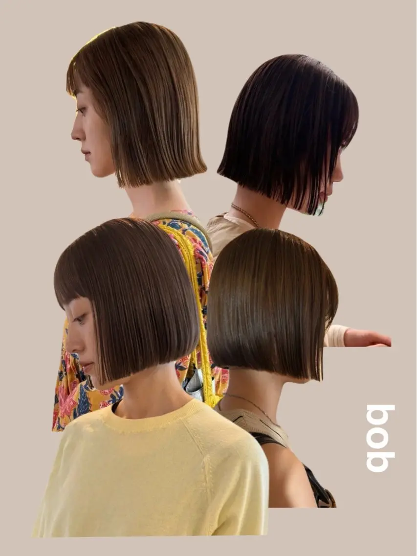 ショート 切りっぱなしボブ ボブ カット ヘアカラー トリートメント 🍑透明感hair ・NENE🍑のヘアスタイル