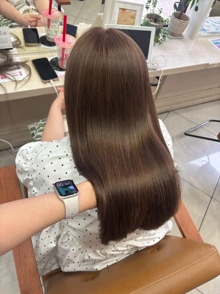 セミロング ヘアカラー 横浜ヘアメ髪質改善 カラー🎀💘みさきのヘアスタイル