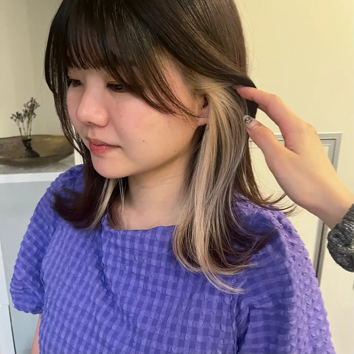 ミディアム 顔周りカット rimi tabeiのヘアスタイル