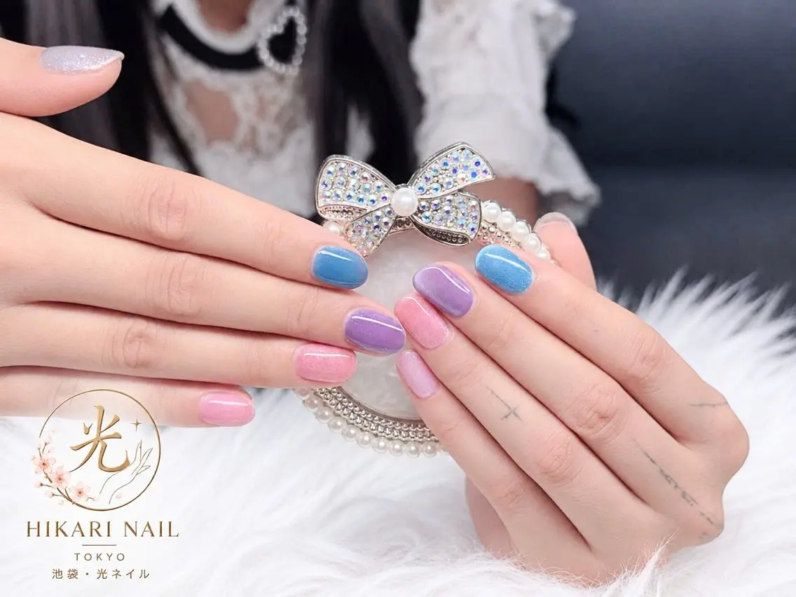 ネイル チークネイル 長さ出し フレンチネイル ガーリー ハロウィン ハンドネイル HikariNail Ikebukuroのネイルデザイン