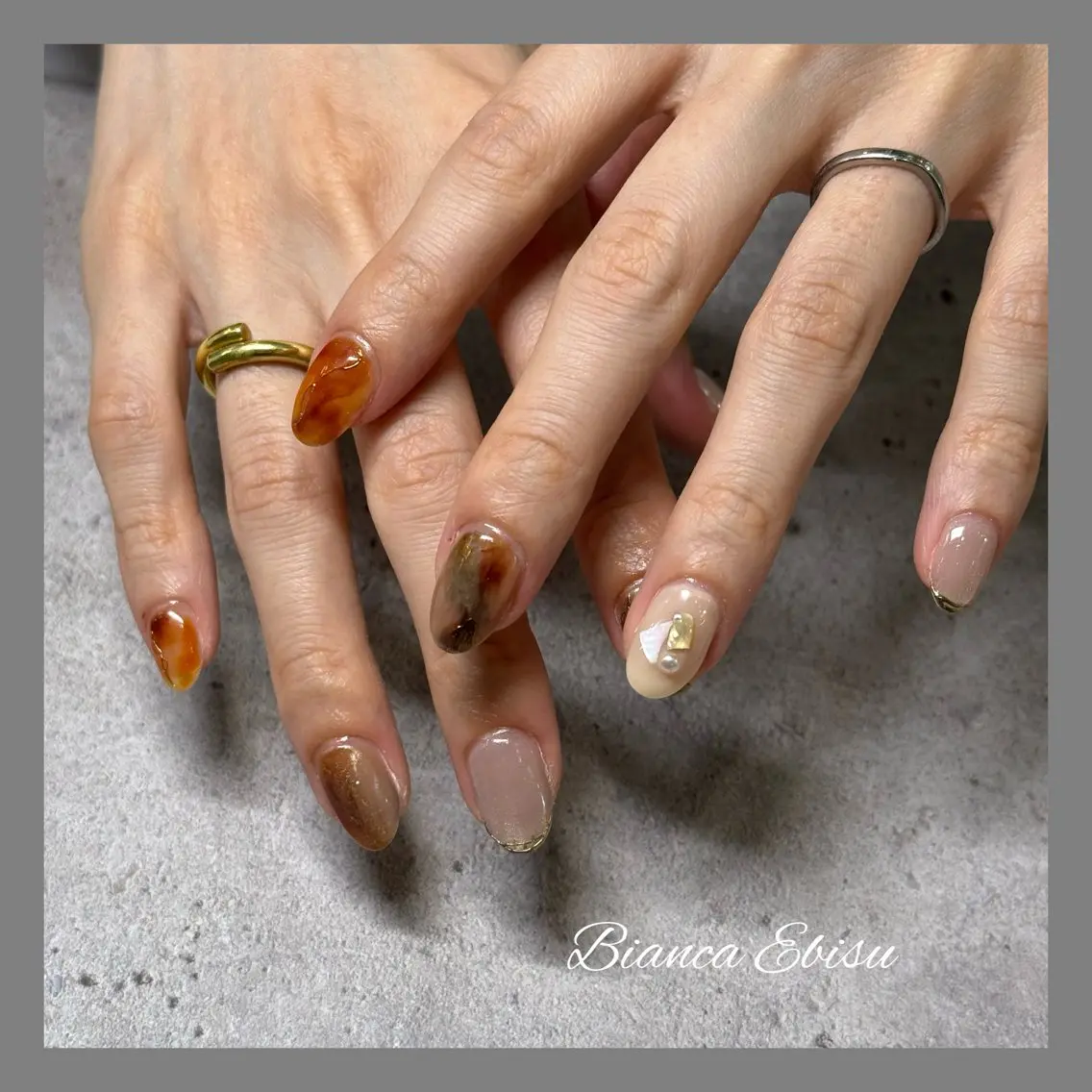 ネイル 持ち込み ニュアンスネイル ハンドネイル Bianca TORII🌞のネイルデザイン