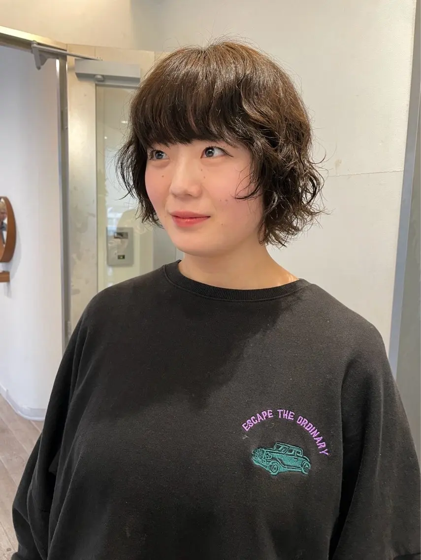 パーマ カット パーマ 抜け感ボブ×パーマ |kazaneのヘアスタイル