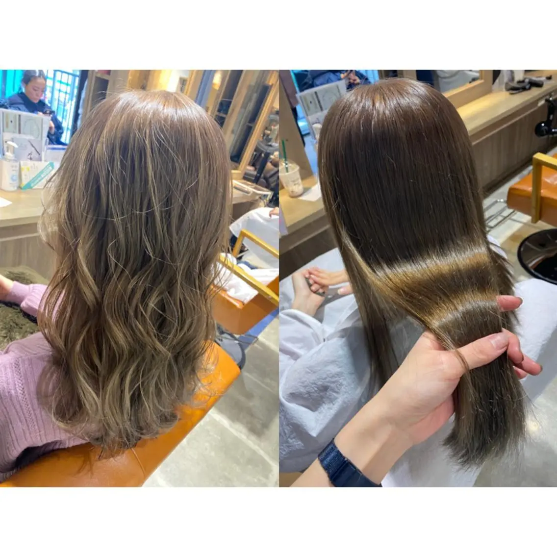 カラー グレージュ ミルクティーグレージュ 🩵盛れる顔周り/ 艶カラーemi🩵のヘアスタイル