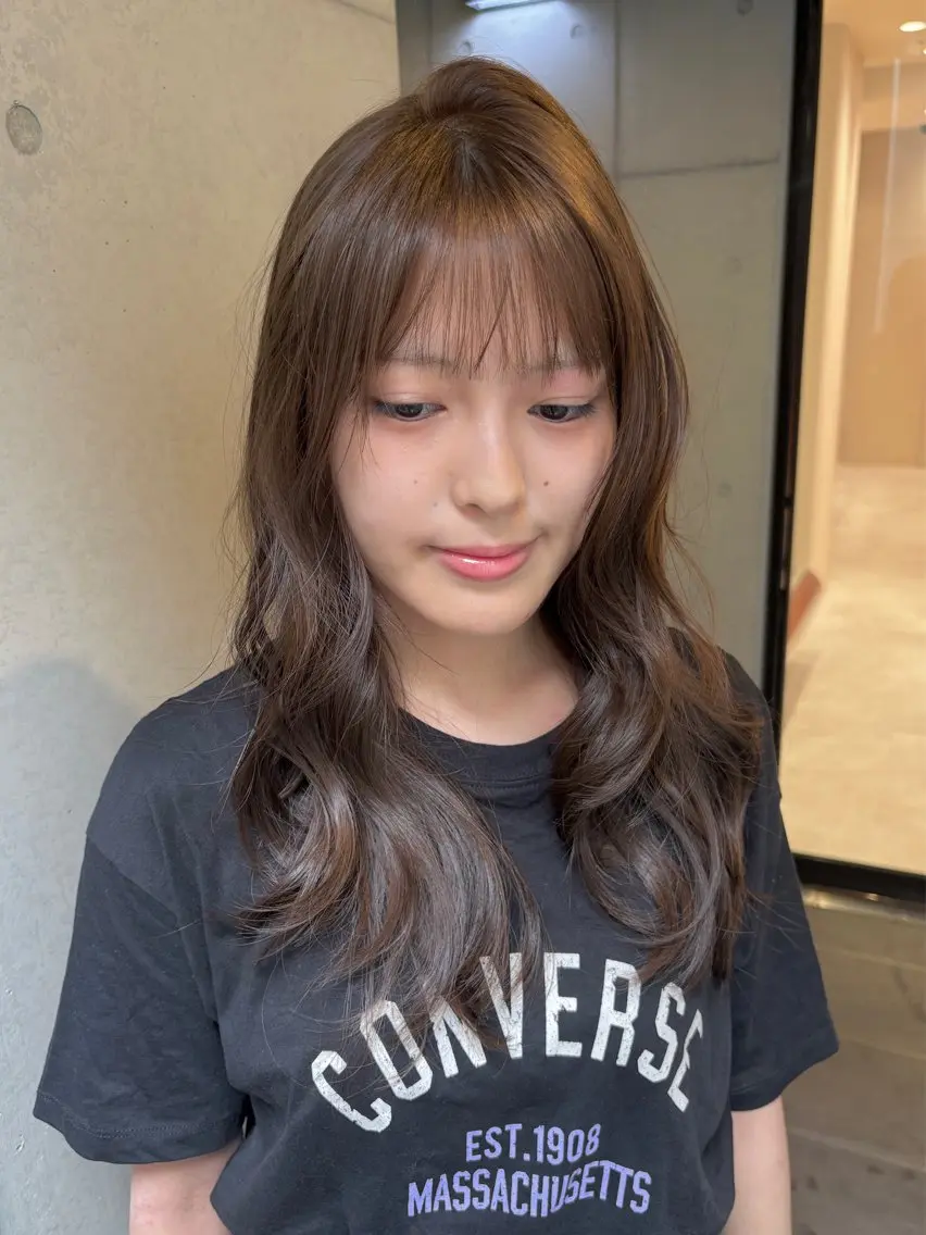 ミディアム カラー カット ヘアカラー トリートメント 韓国レイヤー/透明感 カラー/RIN🎀のヘアスタイル