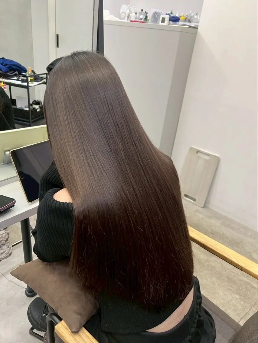 ロング パーマ 縮毛矯正 ハイトーンカラー が絶対可愛い✨泰聖✨のヘアスタイル