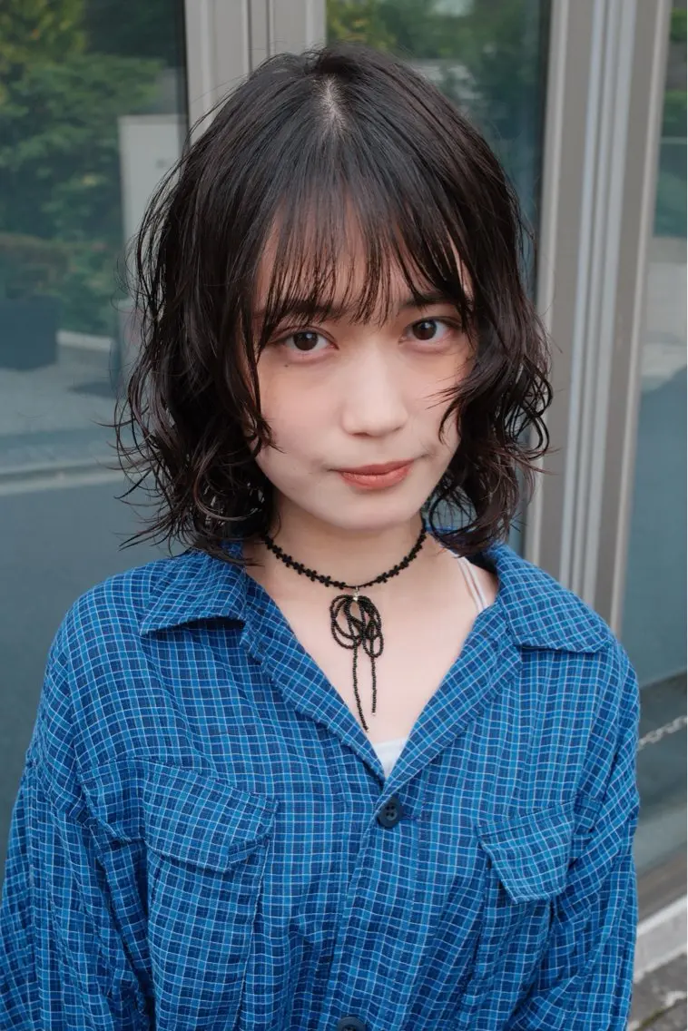 ミディアム パーマ ミディアムパーマ ボブ レイヤーカット デジタルパーマ カット パーマ 【お洒落パーマ】 Elme　肥塚康汰郎のヘアスタイル