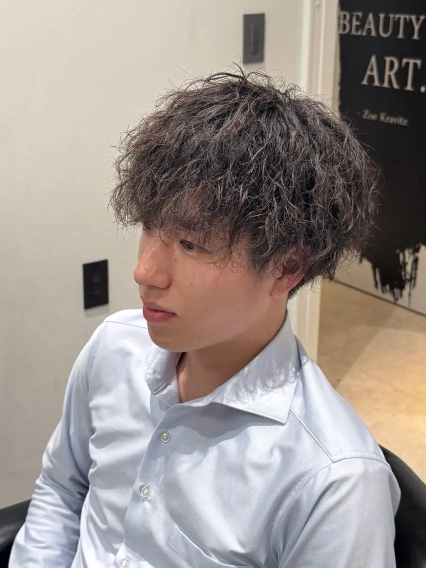 ショート パーマ カット パーマ 韓国風スタイル 北田陸斗のヘアスタイル