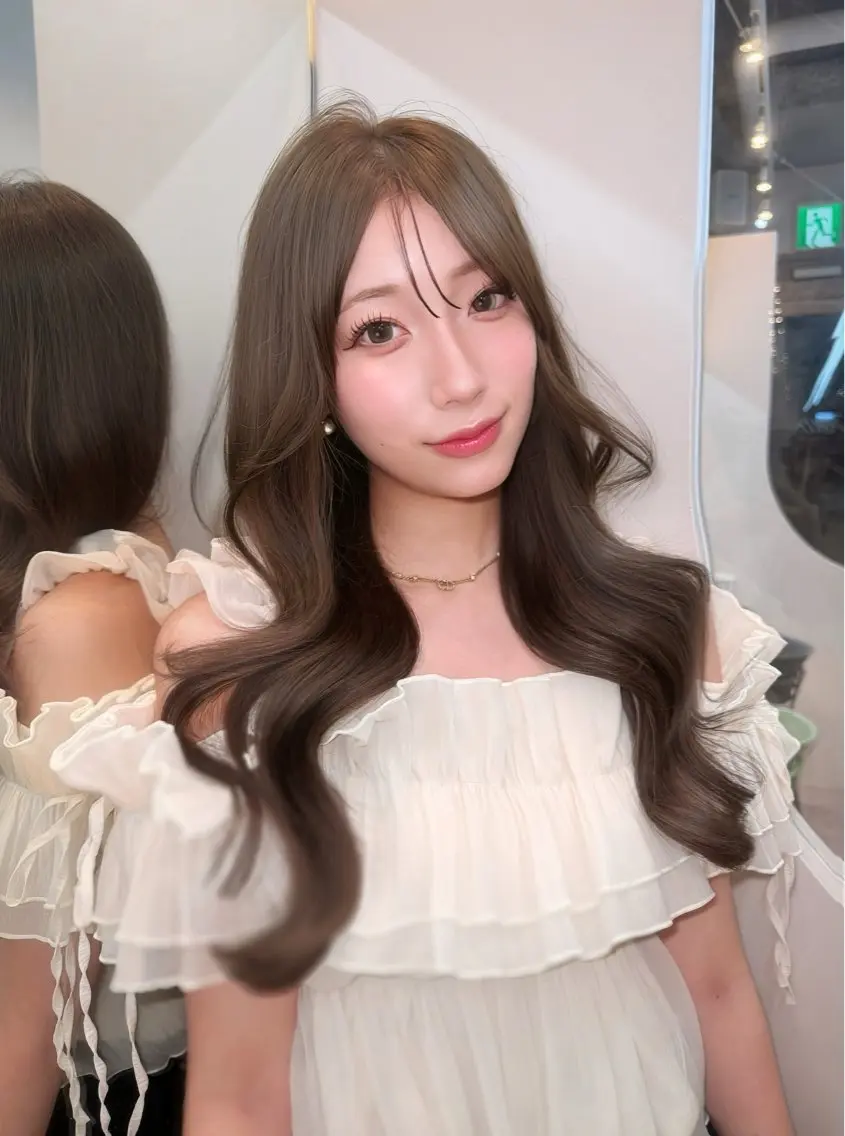 ロング カット ヘアカラー 韓国トレンド💓‪ 阿部あんじゅのヘアスタイル