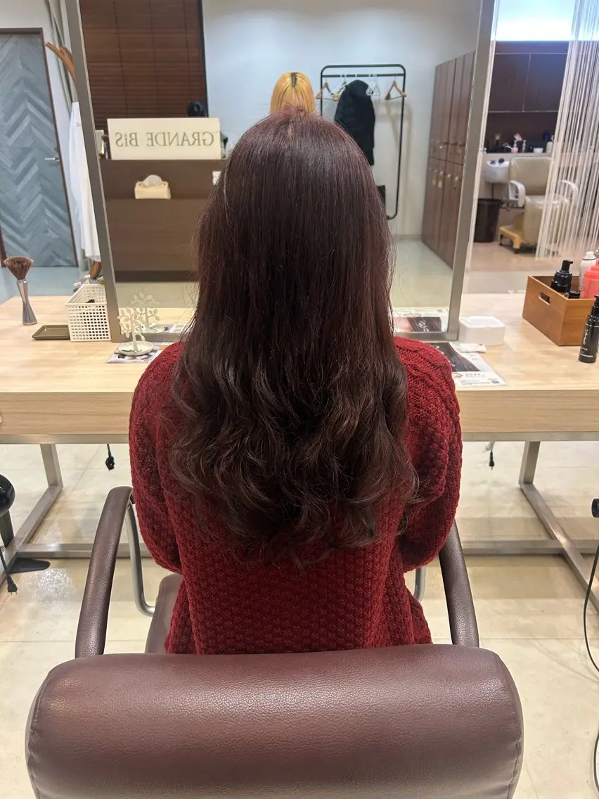 ロング カラー パーマ デジタルパーマ 北崎 花のヘアスタイル