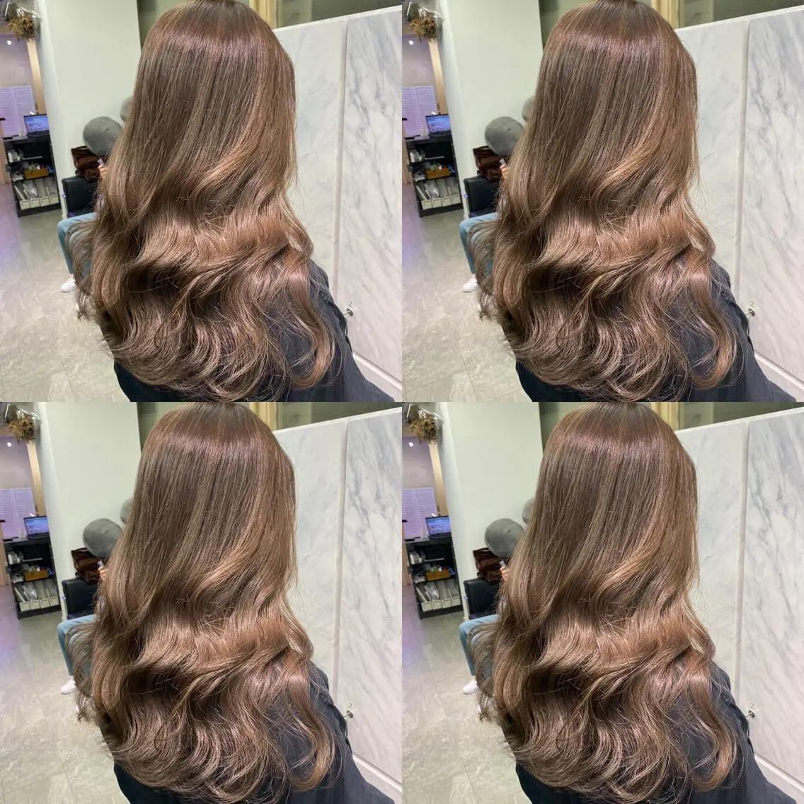 ロング カラー グレージュ ヨシンモリ ヘアカラー トリートメント プルエクステ 🖤MIYUのヘアスタイル