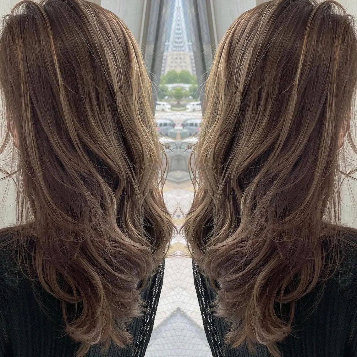 セミロング カラー アッシュ ベージュカラー 透明感カラー ハイライトカラー ミルキーベージュ ヘアカラー トリートメント 河合秀明/ショート /ボブ/レイヤーのヘアスタイル