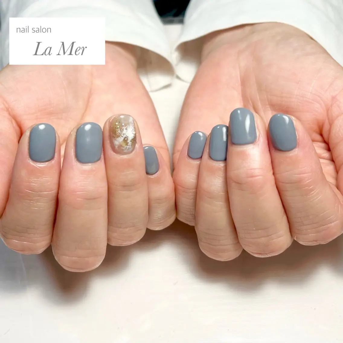 ネイル カジュアル ニュアンスネイル ワンカラーネイル ショートネイル シンプルネイル nailsalon La Merのネイルデザイン