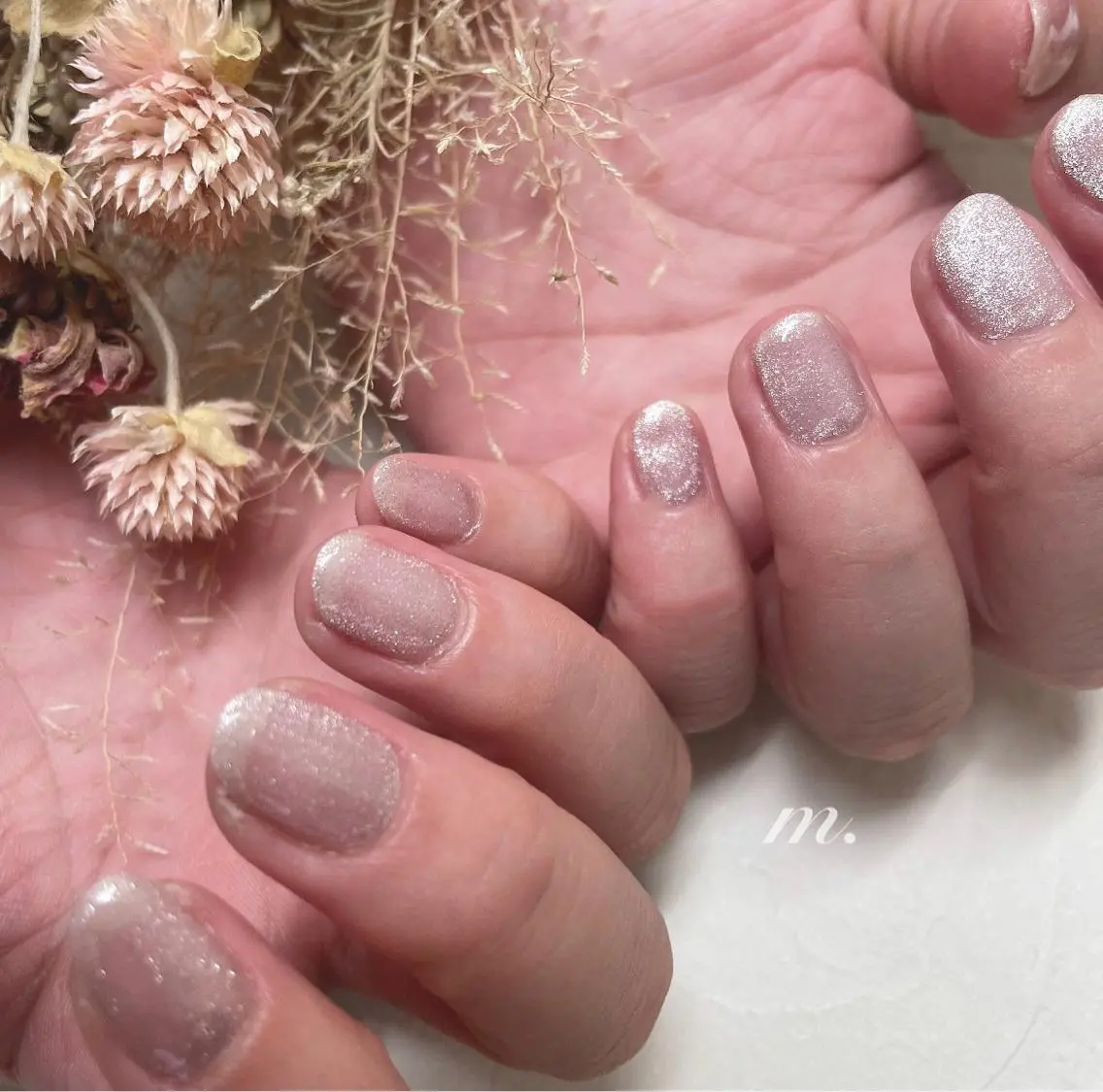 ネイル フラッシュネイル マグネットネイル オフィスネイル ピンク m.nail salonのネイルデザイン