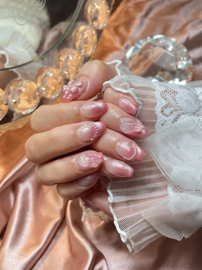 ネイル 24時まで❤︎韓国、 ワンホンネイルのネイルデザイン