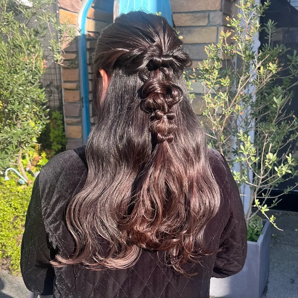 ロング ヘアアレンジ ハーフアップ ヘアセット 伊藤 玲衣のヘアスタイル