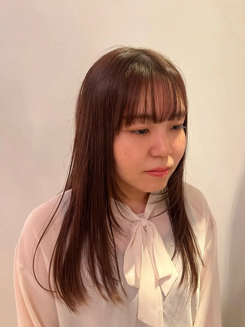 ロング 顔周りカット レイヤーカット 水川 七海のヘアスタイル