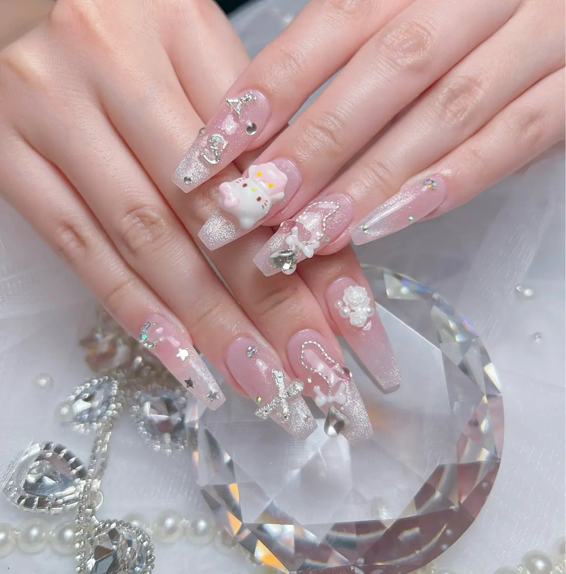 ネイル アートネイル オーロラネイル チークネイル 長さ出し フットネイル Miya _nailのネイルデザイン