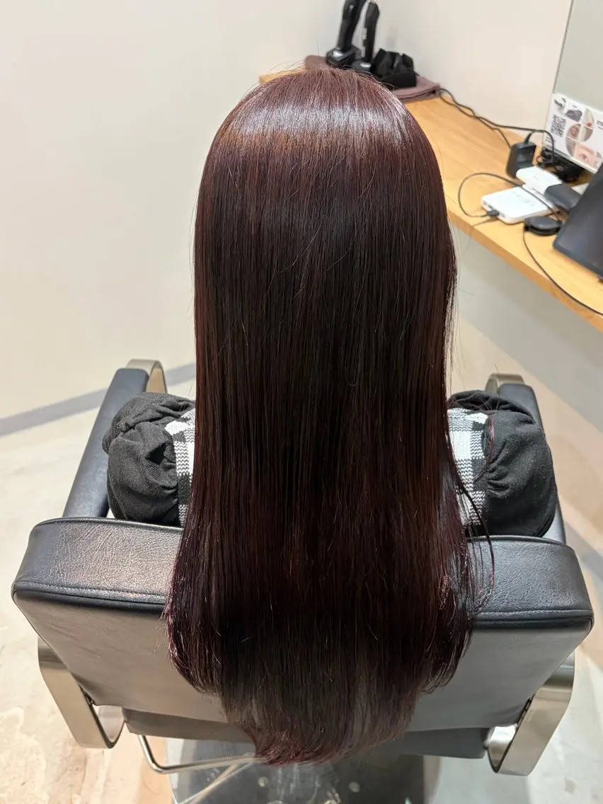ロング omaフクダ 縮毛矯正/艶髪カラーのヘアスタイル