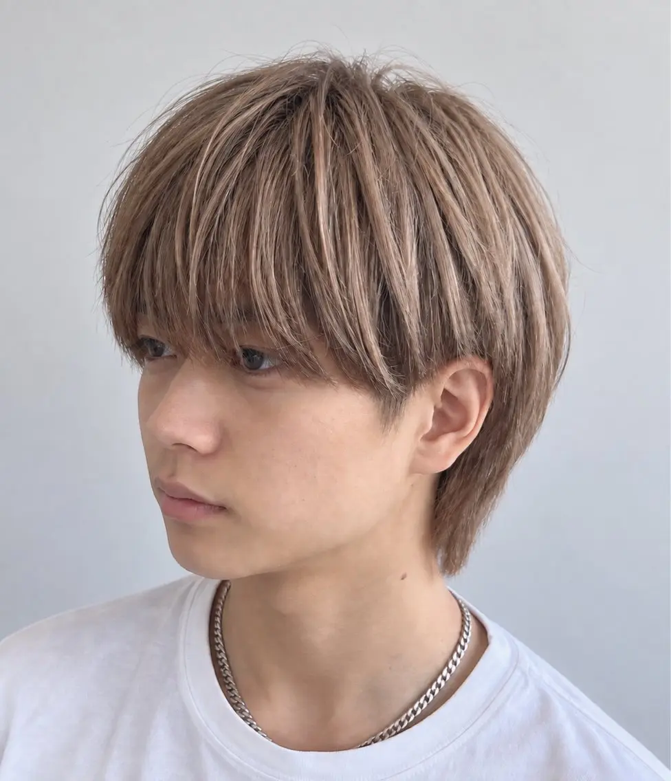 カラー メンズ ベージュカラー ミルクティーベージュ カット ヘアカラー トリートメント ブリーチなしWカラー メンズカット✨ワタベのヘアスタイル