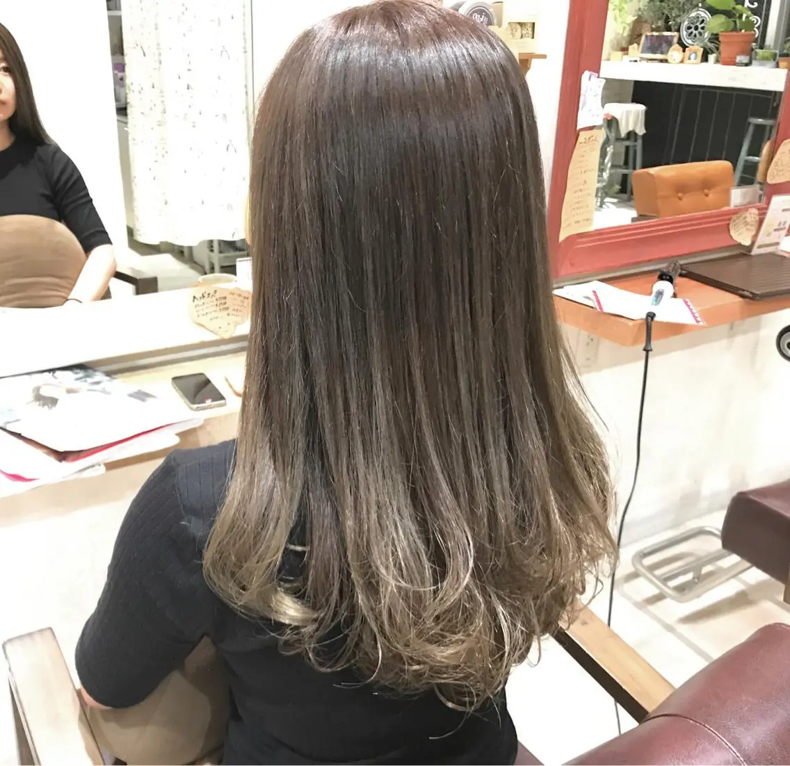 ロング カラー バレイヤージュ グレージュ レイヤーカット メンズ指名多数!! 田島史也のヘアスタイル