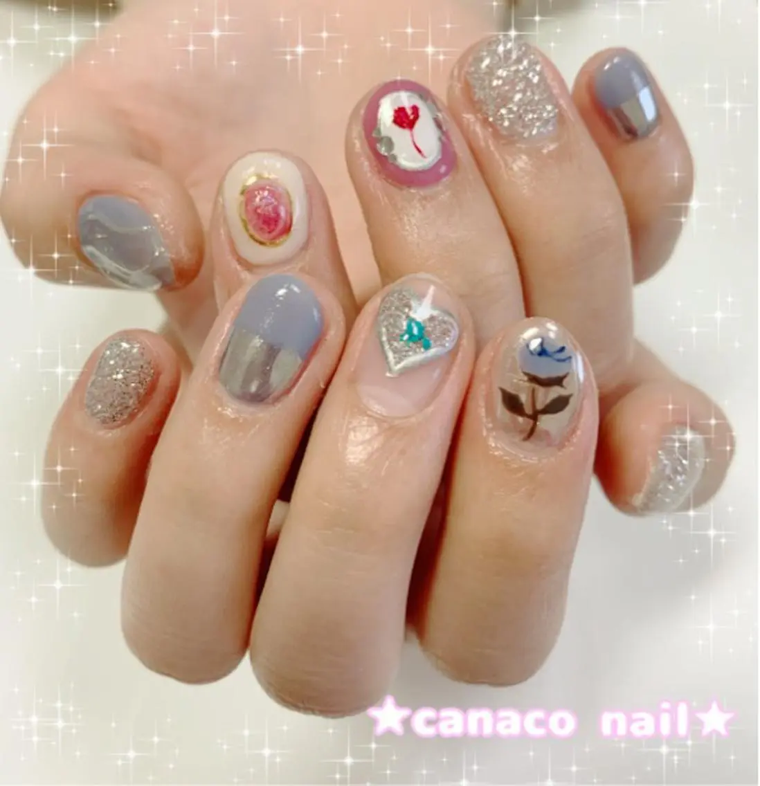 ネイル アートネイル ジェルネイル パラジェル ストーンネイル ハンドネイル ハンドケア ベテランネイル cnc nailのネイルデザイン