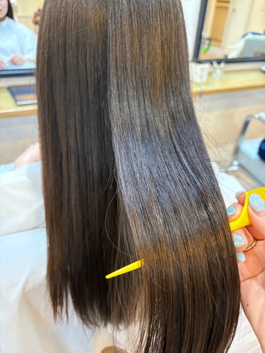 ロング ヘアカラー 韓国ヘアー🇰🇷 MIWAのヘアスタイル