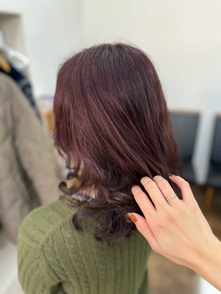 セミロング カラー カット ヘアカラー トリートメント 藤野 莉奈のヘアスタイル
