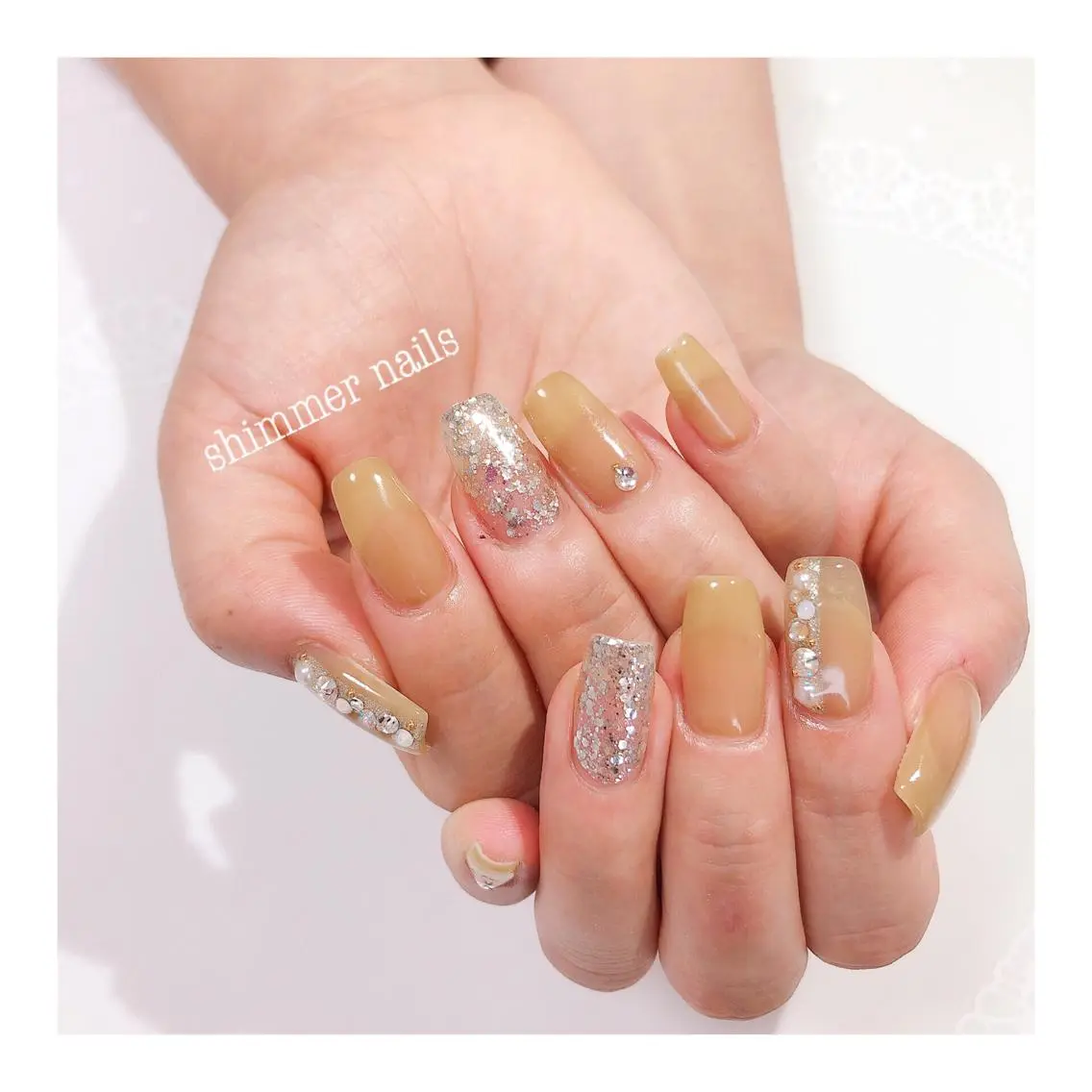 ネイル おそろいネイル ハンドネイル shimmer nailsのネイルデザイン